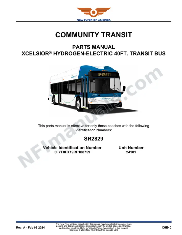 SR2829 Parts Manual, Community Transit first-page preview