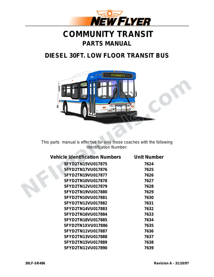 SR486 Parts Manual, Community Transit (Everett) first-page preview