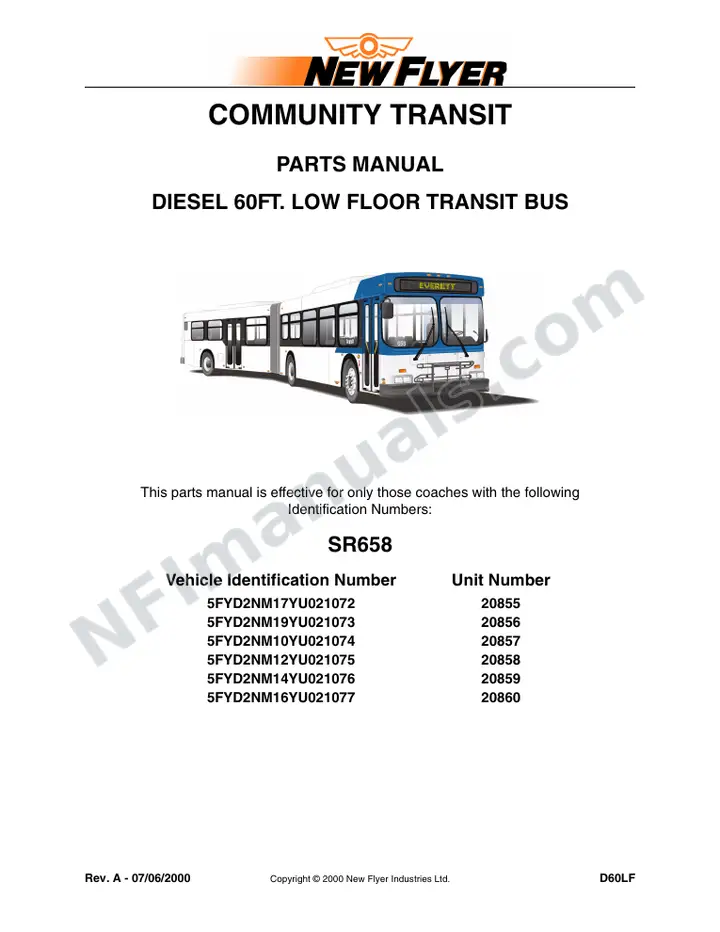 SR658/696 Parts Manual, Community Transit (Everett) first-page preview