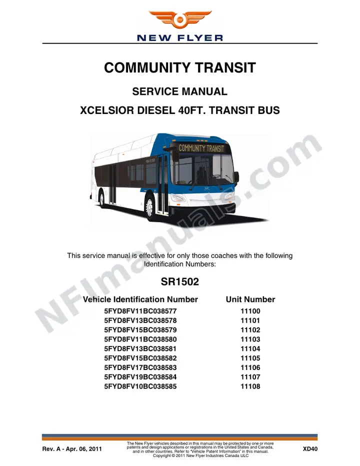 SR1502 Service Manual, Community Transit first-page preview