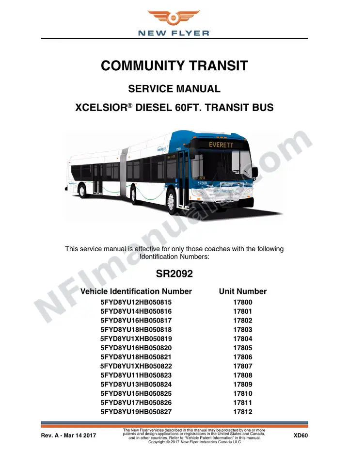 SR2092 Service Manual, Community Transit first-page preview