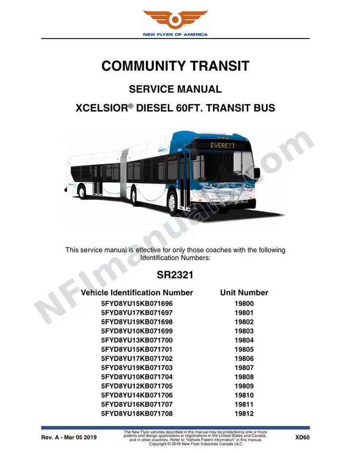 SR2321 Service Manual, Community Transit first-page preview