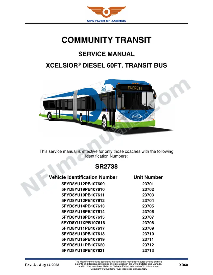SR2738 Service Manual, Community Transit first-page preview