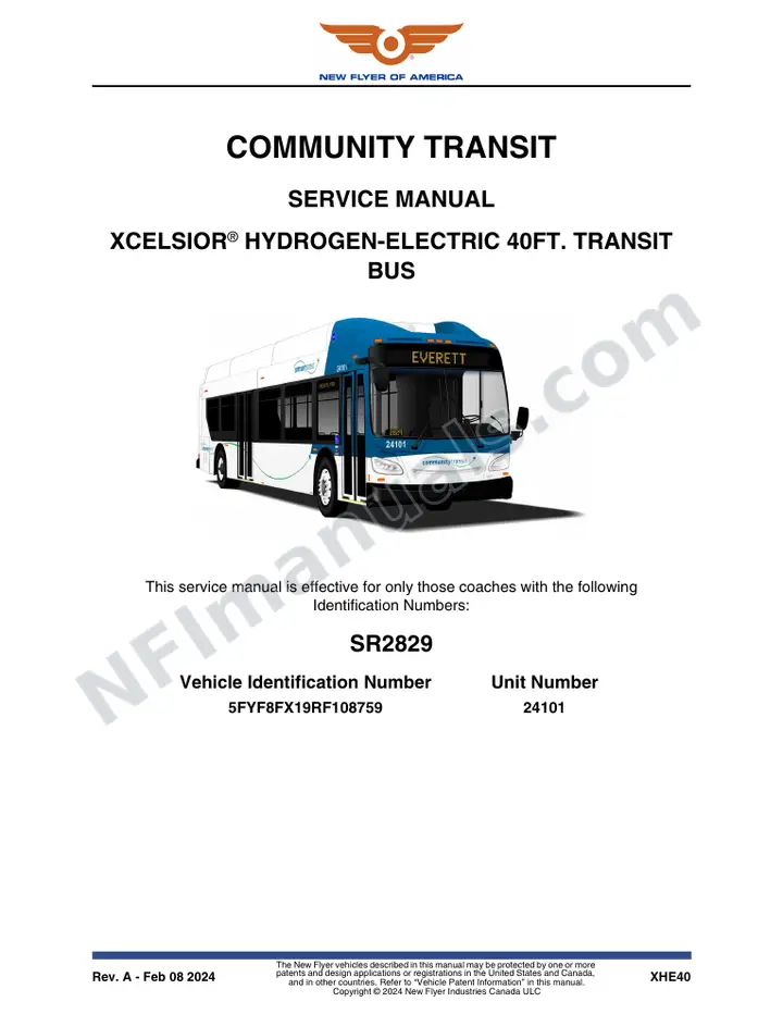 SR2829 Service Manual, Community Transit first-page preview