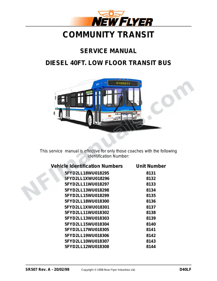 SR507 Service Manual, Community Transit (Everett) first-page preview