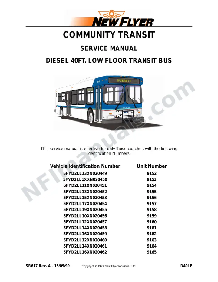 SR617 Sevice Manual, Community Transit (Everett) first-page preview