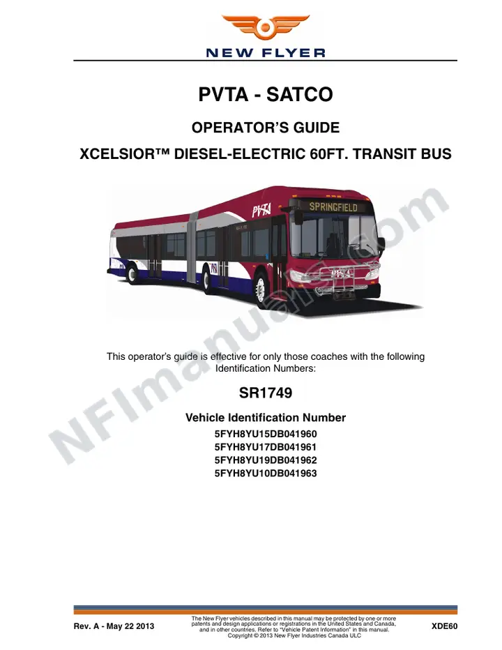 New Flyer XDE60 Manual Package - Complete Coach Works included manual preview