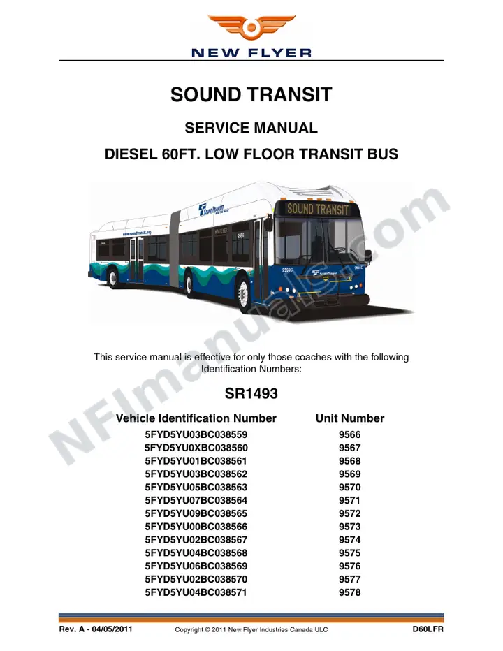 SR1493 Service Manual, Sound Transit first-page preview