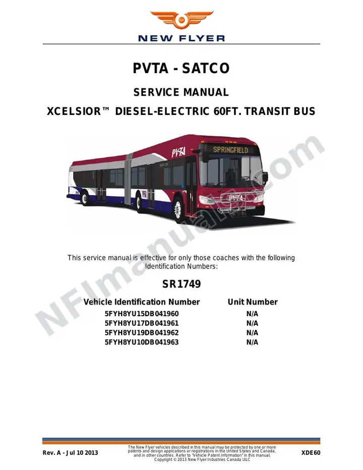 SR1749 Service Manual, PVTA-SATCO first-page preview