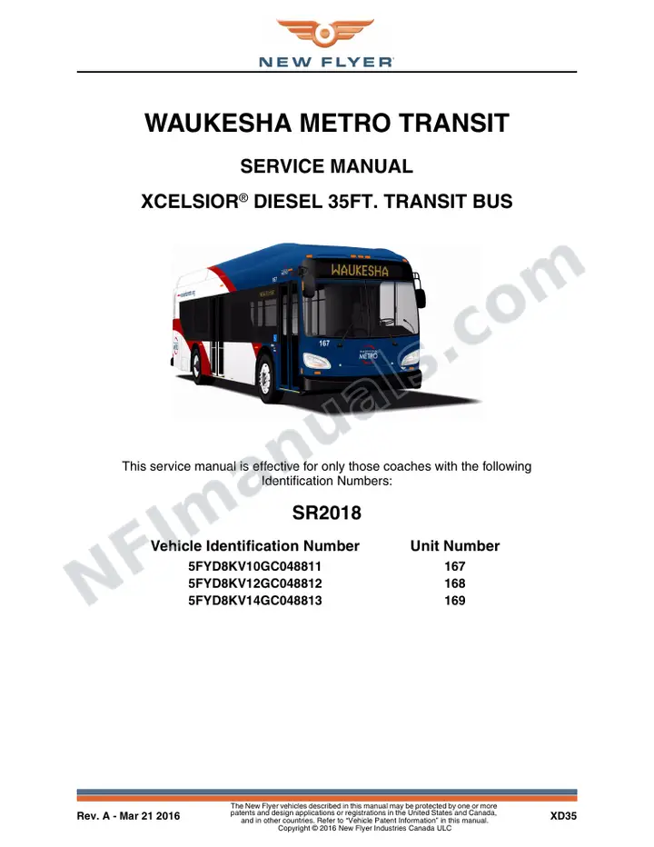 SR2018 Service Manual, Waukesha Metro Transit first-page preview