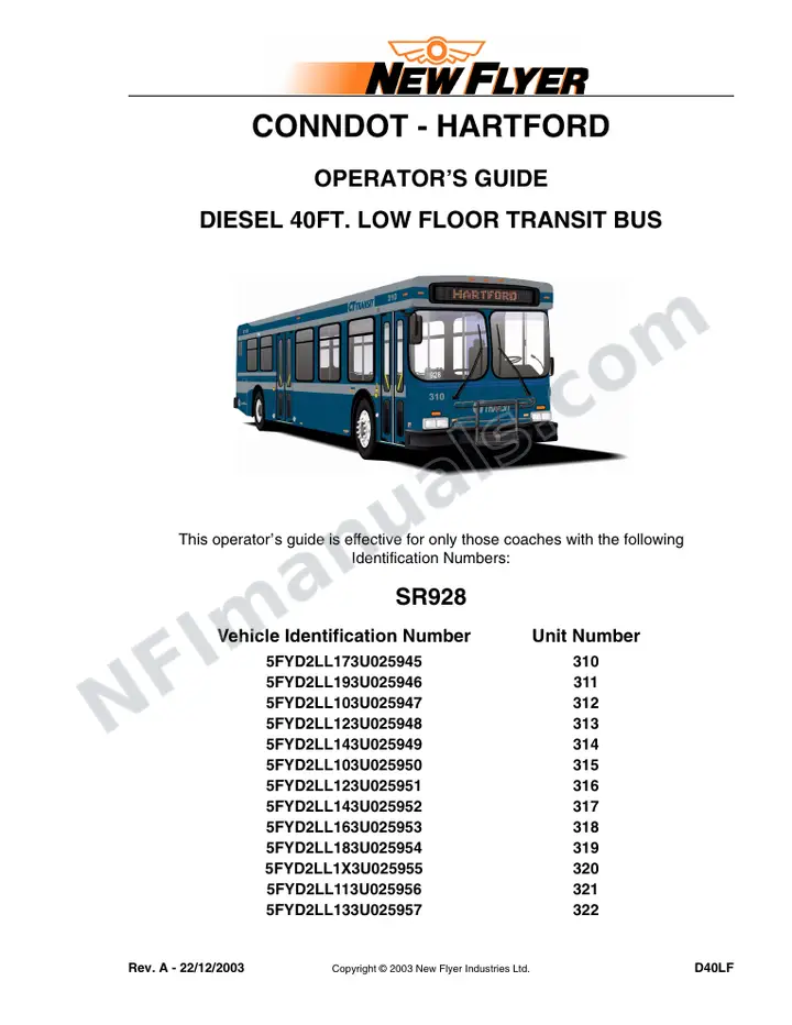 SR928 Operator's Guide, Conndot - Hartford first-page preview