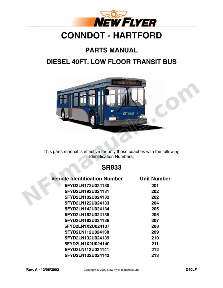SR833 Parts Manual, Conndot - Hartford first-page preview