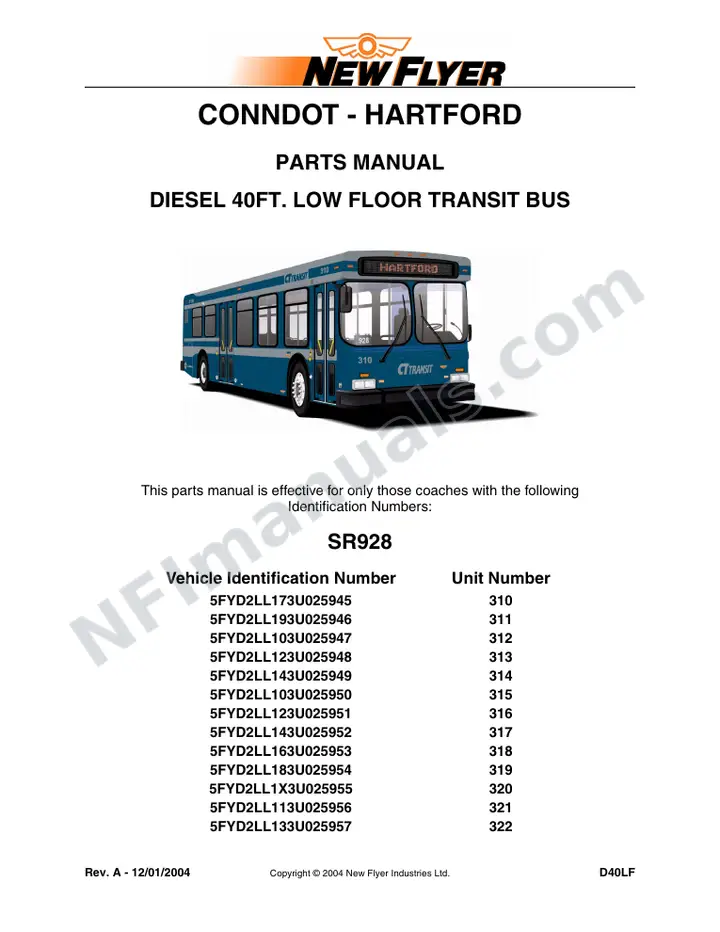 SR928 Parts Manual, Conndot - Hartford first-page preview