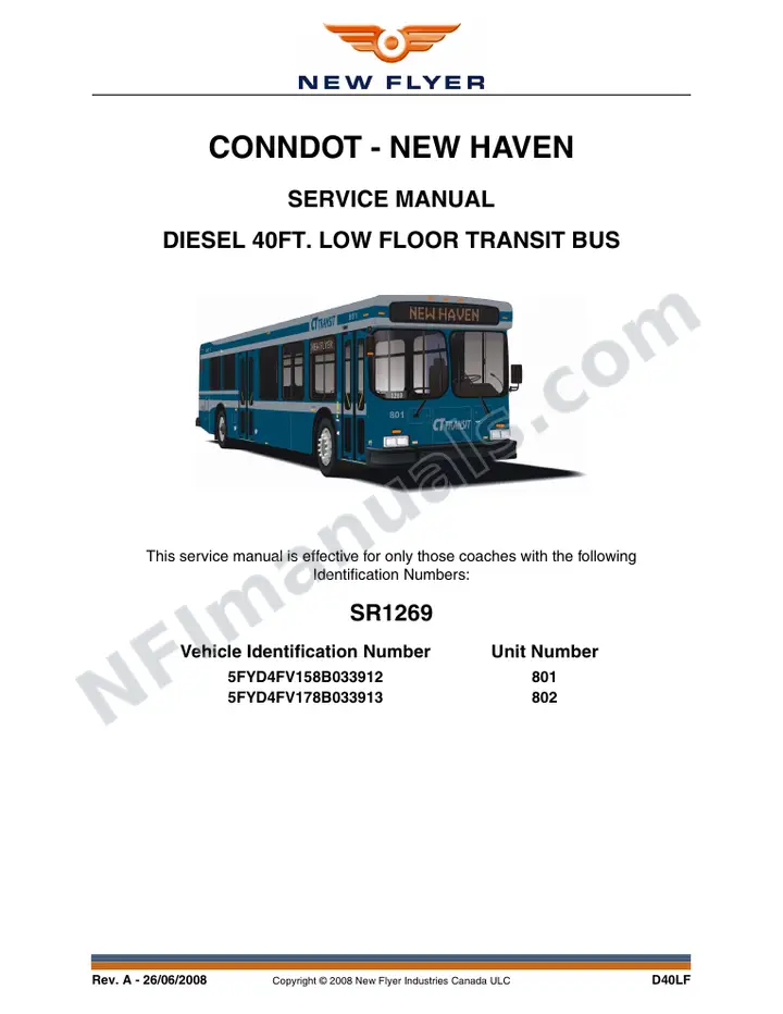 SR1269 Service Manual, CONNDOT - New Haven first-page preview
