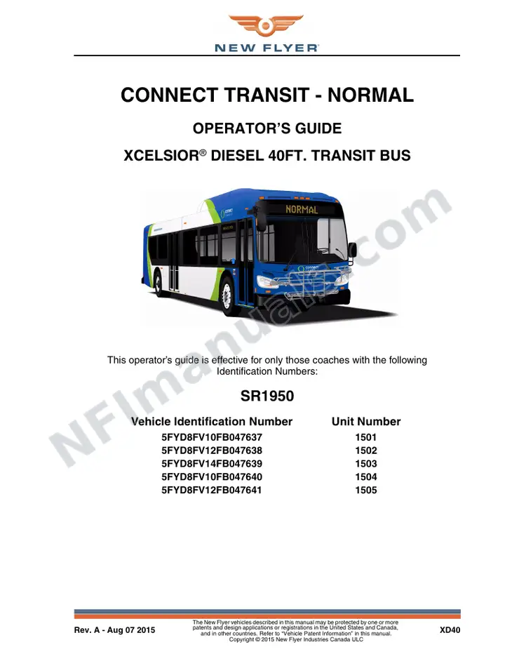 New Flyer XD40 Manual Package - Connect Transit - Normal included manual preview