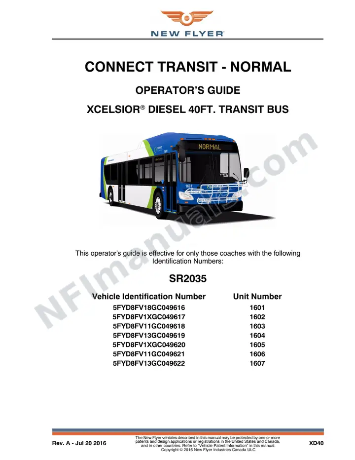 SR2035 Operator's Guide, Connect Transit - Normal first-page preview