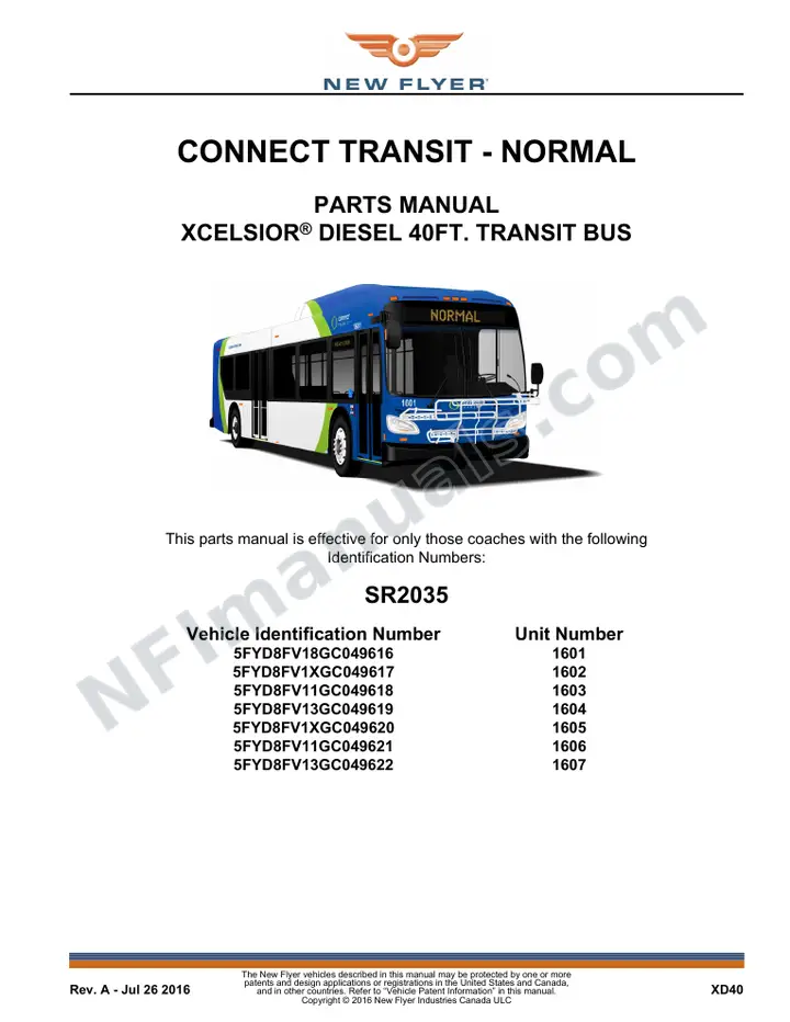 SR2035 Parts Manual, Connect Transit - Normal first-page preview