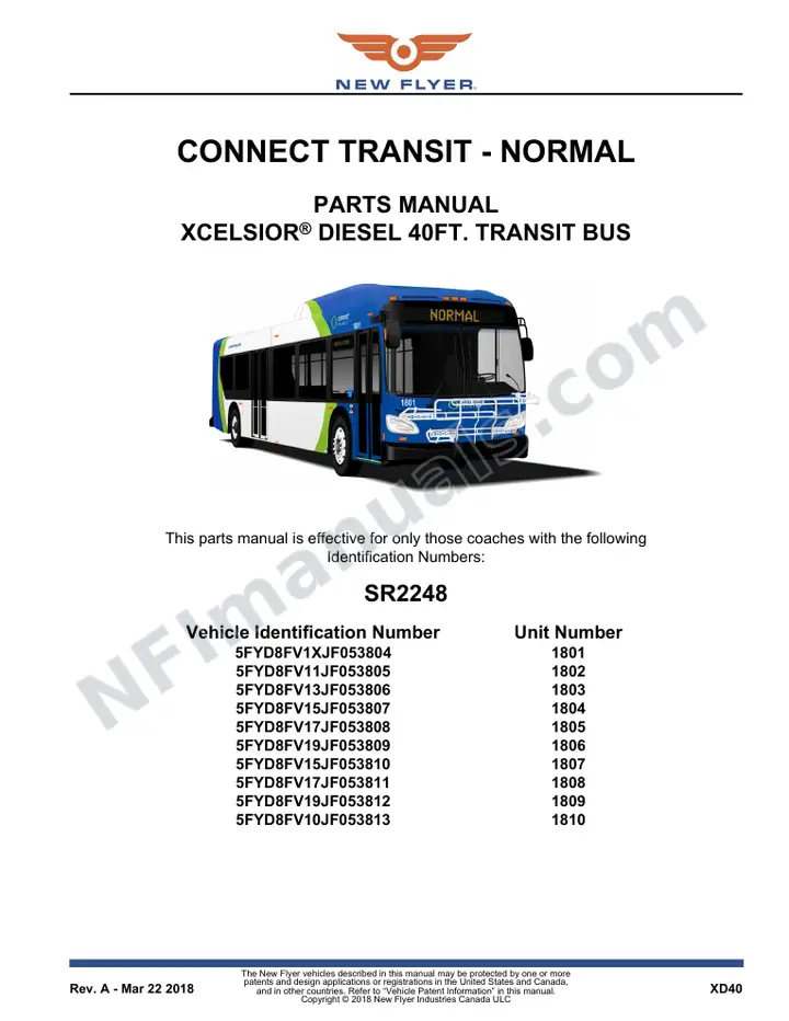 SR2248 Parts Manual, Connect Transit - Normal first-page preview