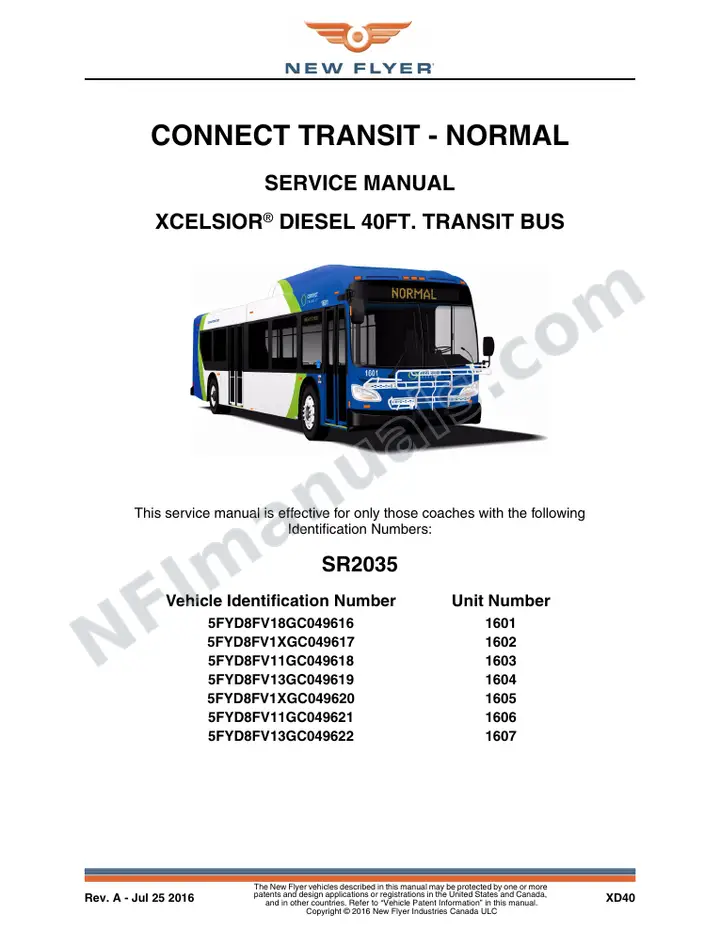SR2035 Service Manual, Connect Transit - Normal first-page preview