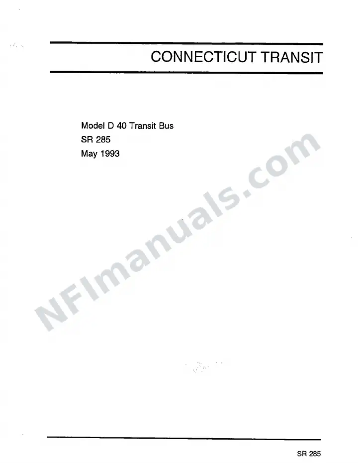 SR285 Parts Manual, CT Transit first-page preview