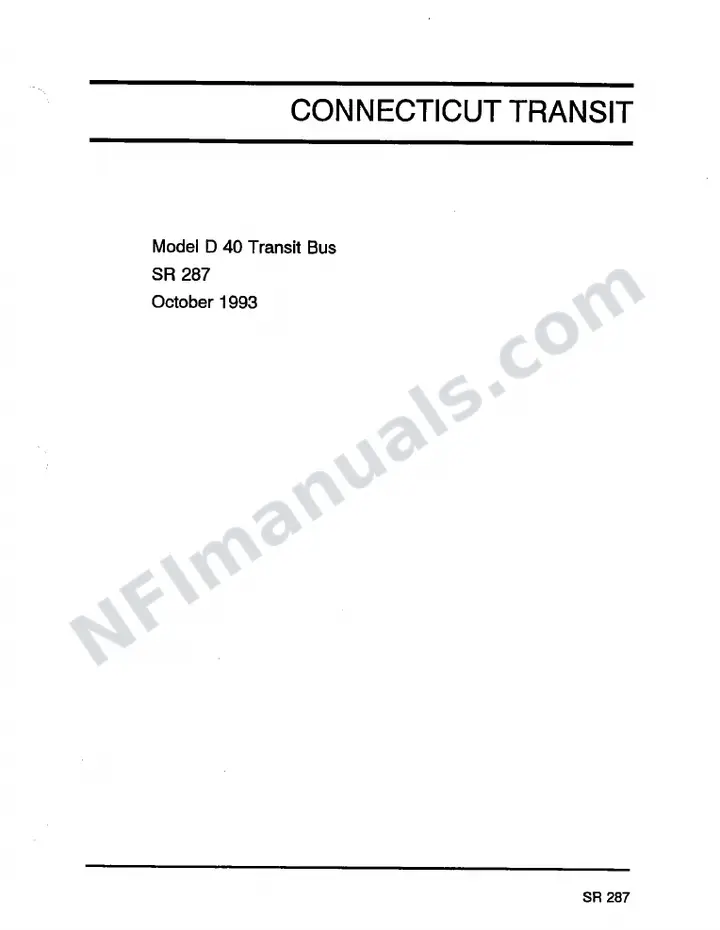 SR287 Parts Manual, Connecticut Transit first-page preview