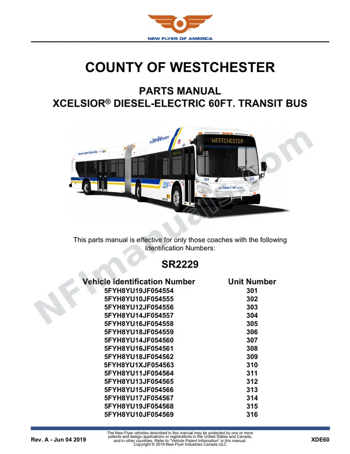 SR2229 Parts Manual, County of Westchester first-page preview