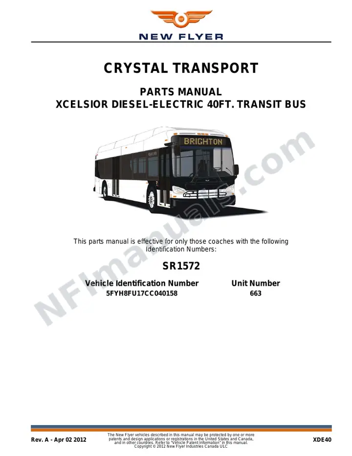 SR1572 Parts Manual, Crystal Transport first-page preview