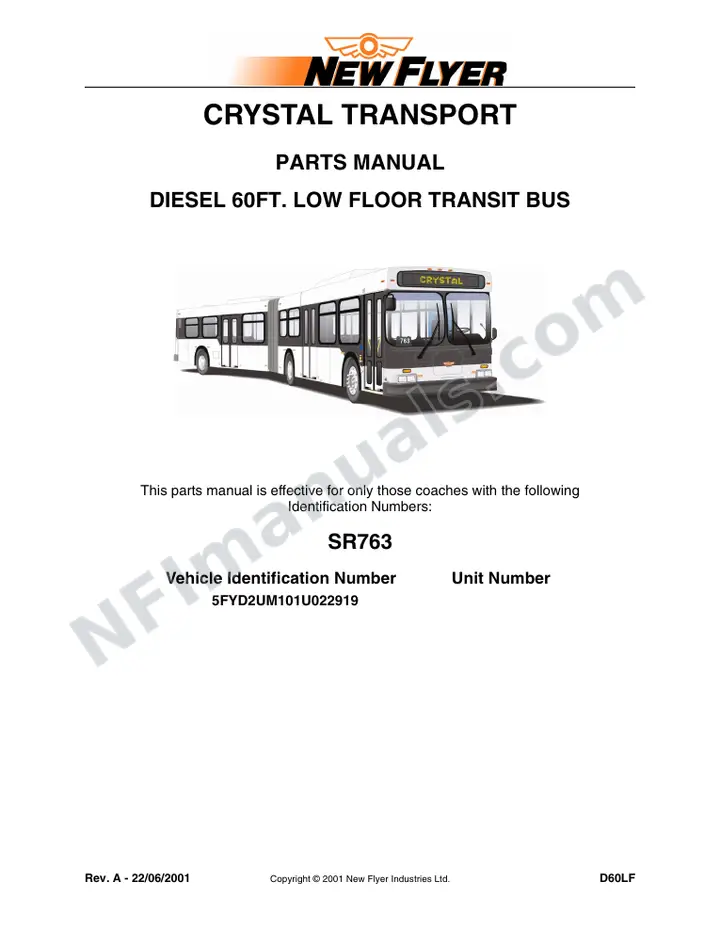 SR763 Parts Manual, Crystal Transport (Brighton) first-page preview