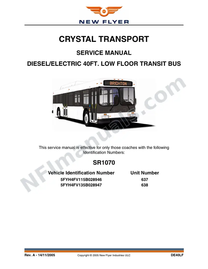 SR1070 Service Manual, Crystal Transport first-page preview