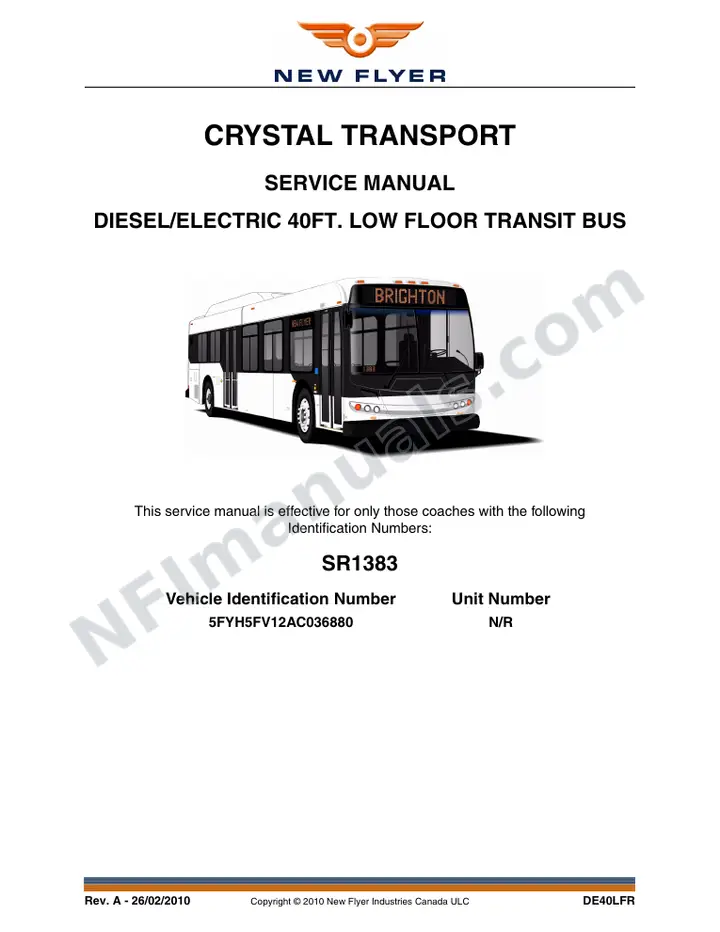 SR1383 Service Manual, Crystal Transport first-page preview