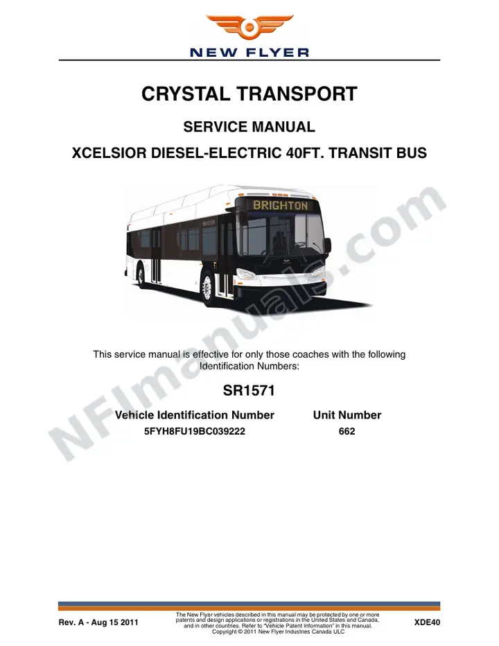 SR1571 Service Manual, Crystal Transit first-page preview