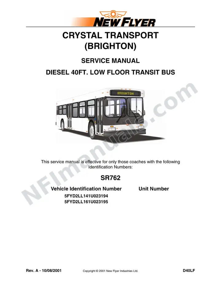 SR762 Service Manual, Crystal Transport (Brighton) first-page preview