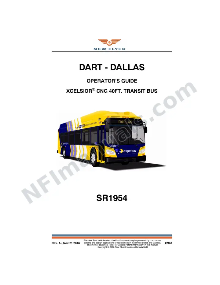 New Flyer XN40 Manual Package - DART - Dallas included manual preview