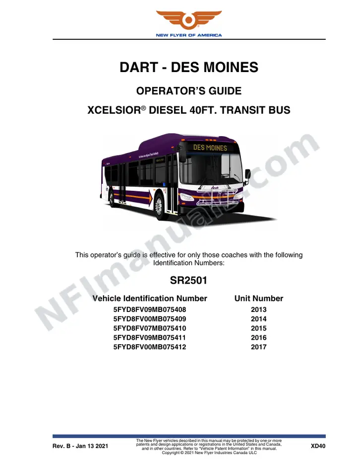 SR2501 Operator's Guide, DART - Des Moines first-page preview