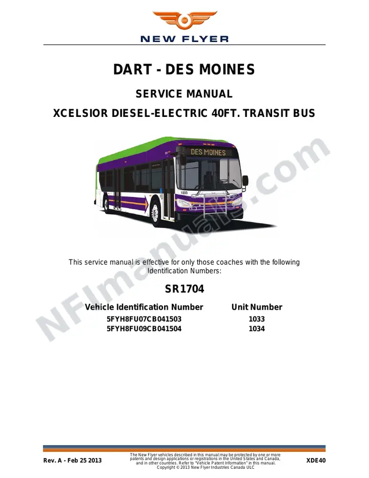 SR1704 Service Manual, DART - Des Moines first-page preview