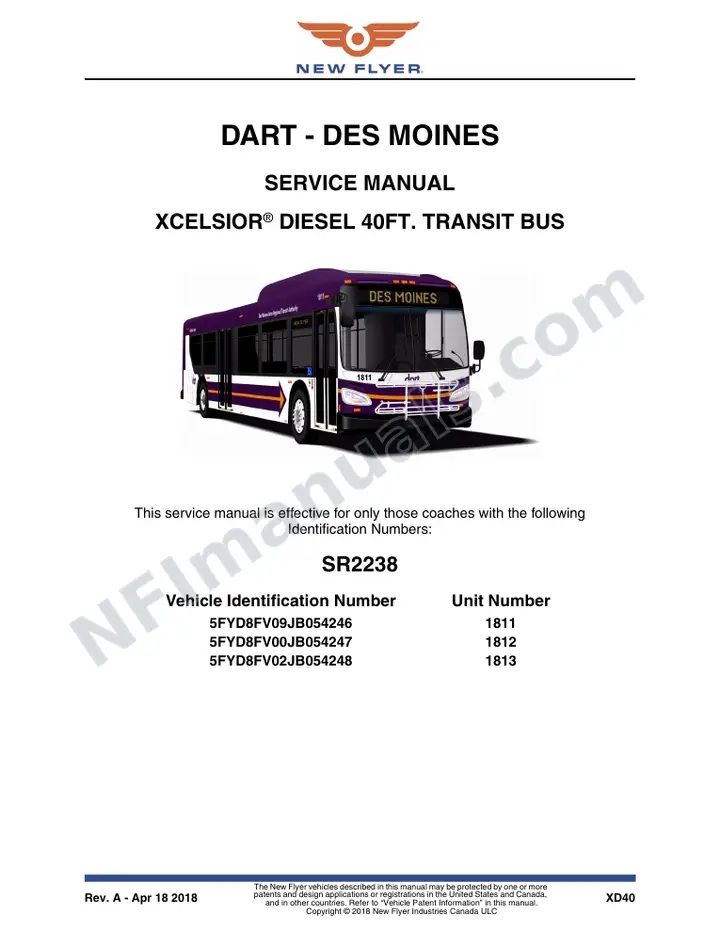 SR2238 Service Manual, Dart - Des Moines first-page preview