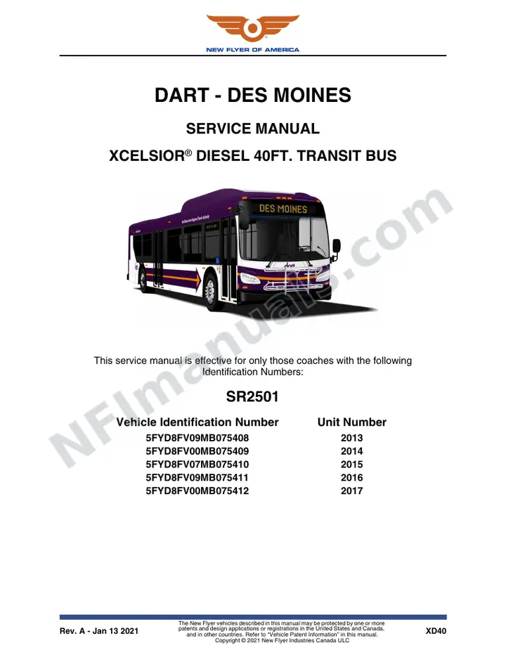 SR2501 Service Manual, DART - Des Moines first-page preview