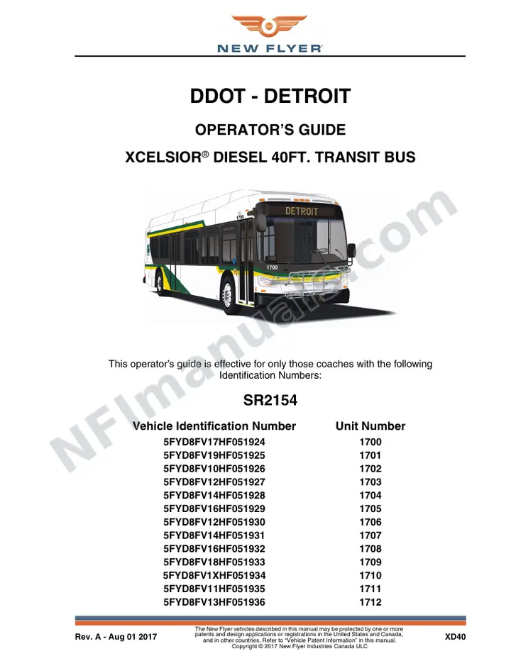 SR2154 Operator's Guide, DDOT - Detroit first-page preview