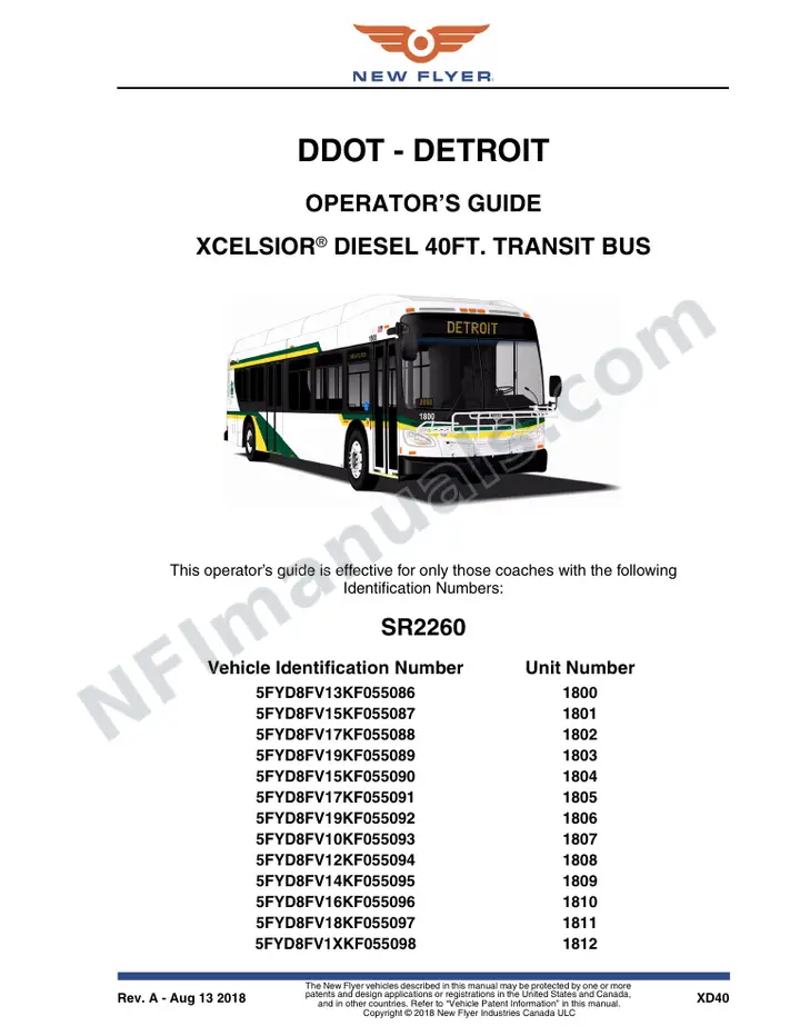 SR2260 Operator's Guide, DDOT - Detroit first-page preview
