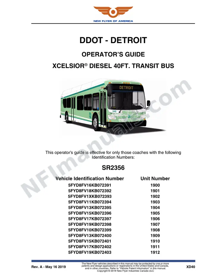 SR2356 Operator's Guide, DDOT - Detroit first-page preview