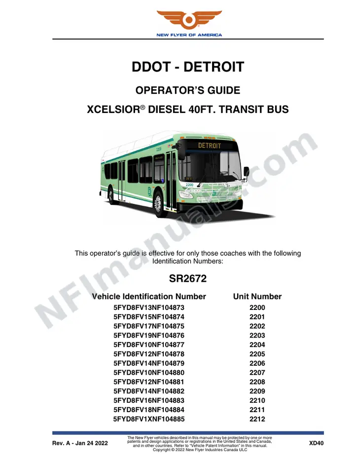 SR2672 Operator's Guide, DDOT - Detroit first-page preview