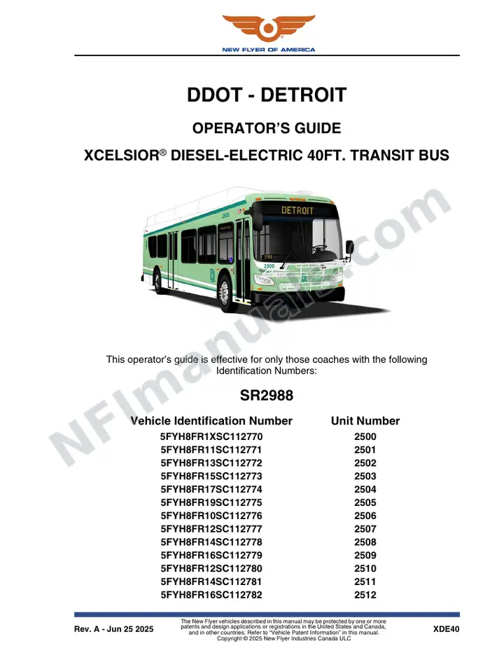 SR2988 Operator's Guide, DDOT - Detroit first-page preview