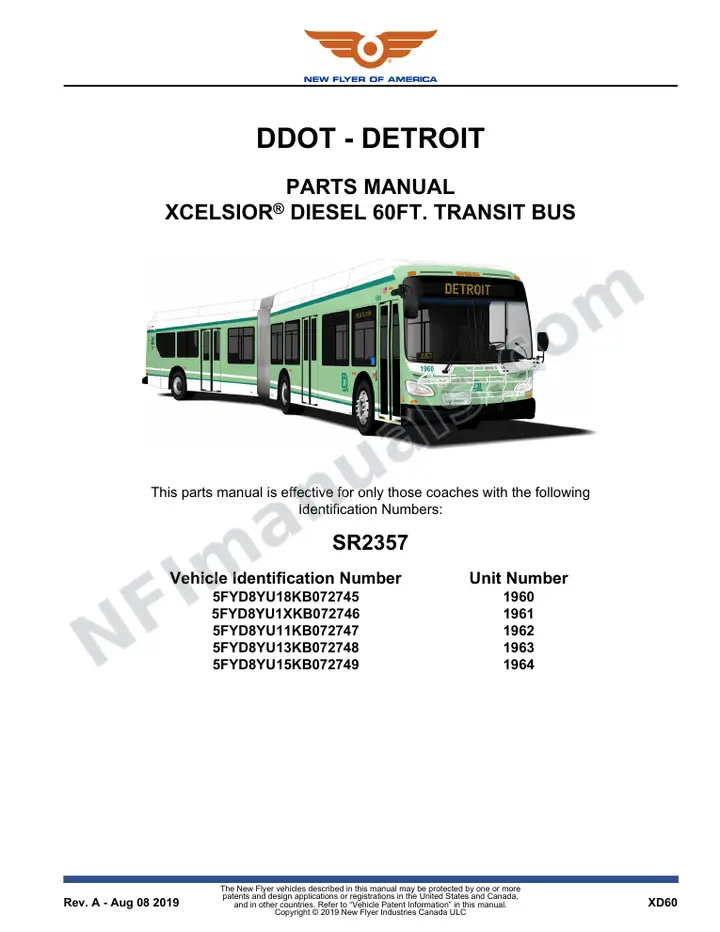 SR2357 Parts Manual, DDOT - Detroit first-page preview