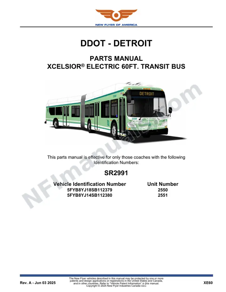 SR2991 Parts Manual, DDOT - Detroit first-page preview