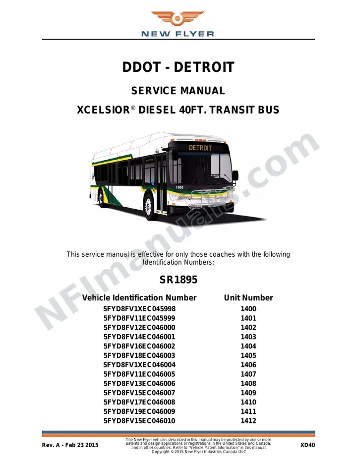 SR1895 Service Manual, DDOT - Detroit first-page preview