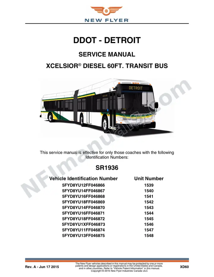 SR1936 Service Manual, DDOT - Detroit first-page preview