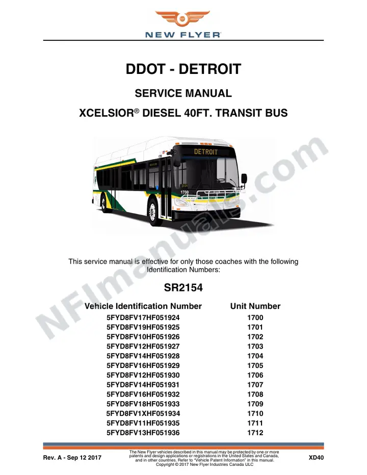 SR2154 Service Manual, DDOT - Detroit first-page preview