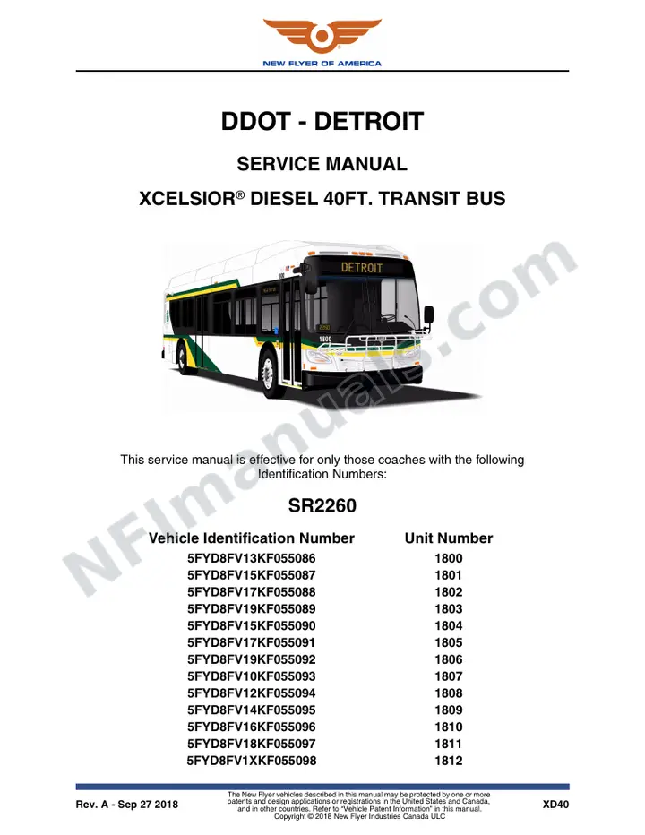 SR2260 Service Manual, DDOT - Detroit first-page preview