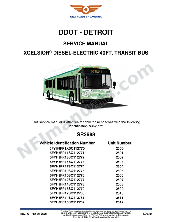 SR2988 Service Manual, DDOT - Detroit first-page preview