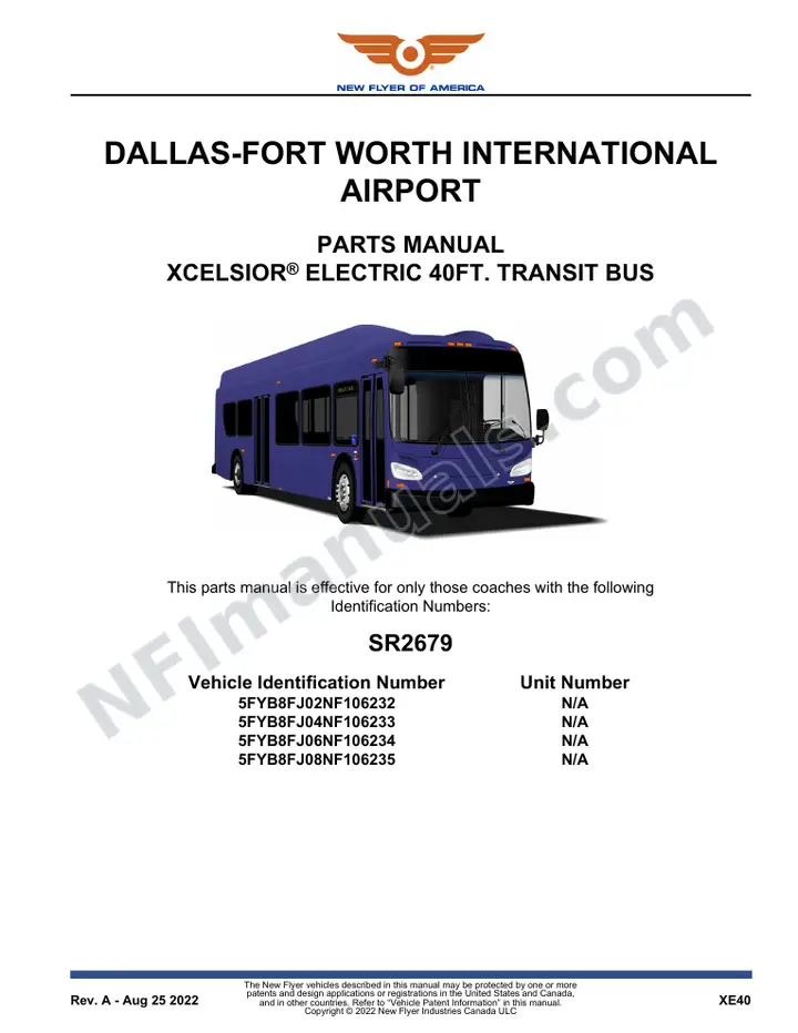 SR2679 Parts Manual, Dallas-Fort Worth International Airport first-page preview